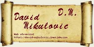 David Mikulović vizit kartica